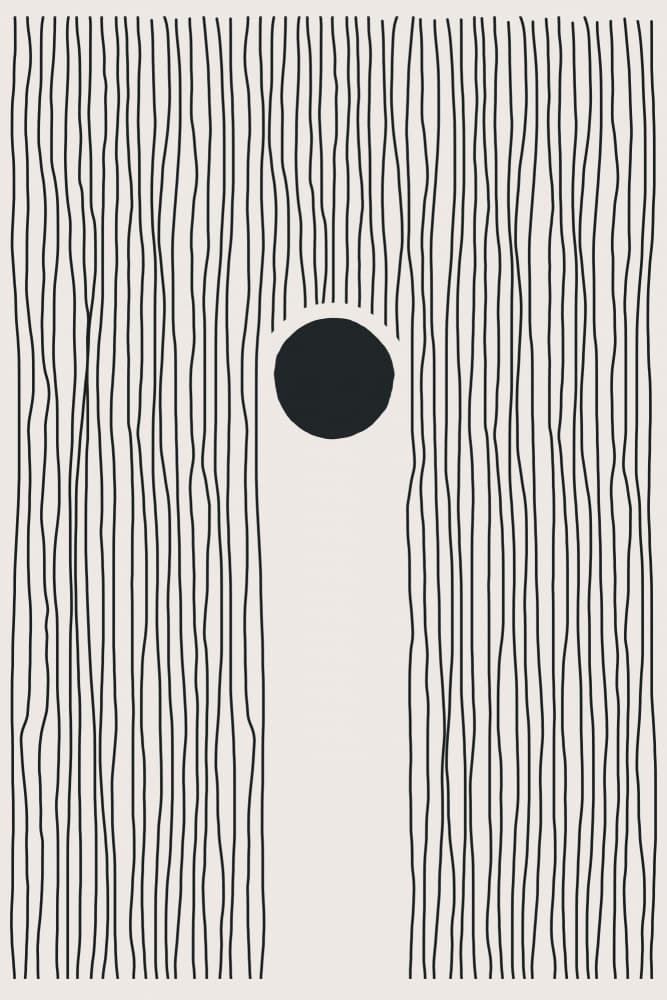 Minimalist Black Circle Lines by jay stanley — canvas wall art