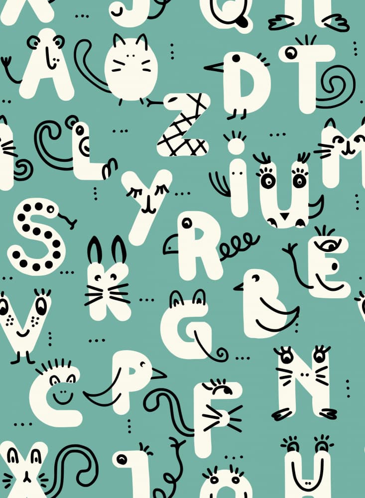 Whimsical Alphabet Animals by Annick — canvas wall art