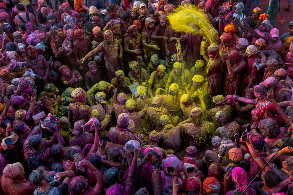 Vibrant Holi Celebration by Azim Khan Ronnie — canvas wall art