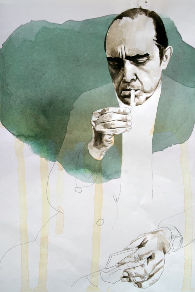 Pensive Man Smoking by David Diehl — canvas wall art
