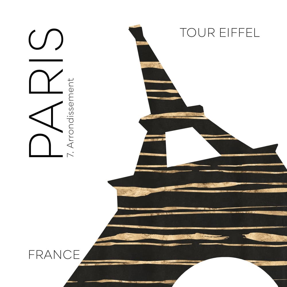 Parisian Gold Eiffel Tower by Melanie Viola — canvas wall art