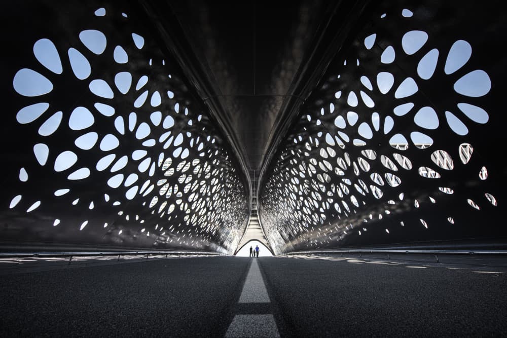 Symmetrical Light Tunnel by fotomarion — canvas wall art