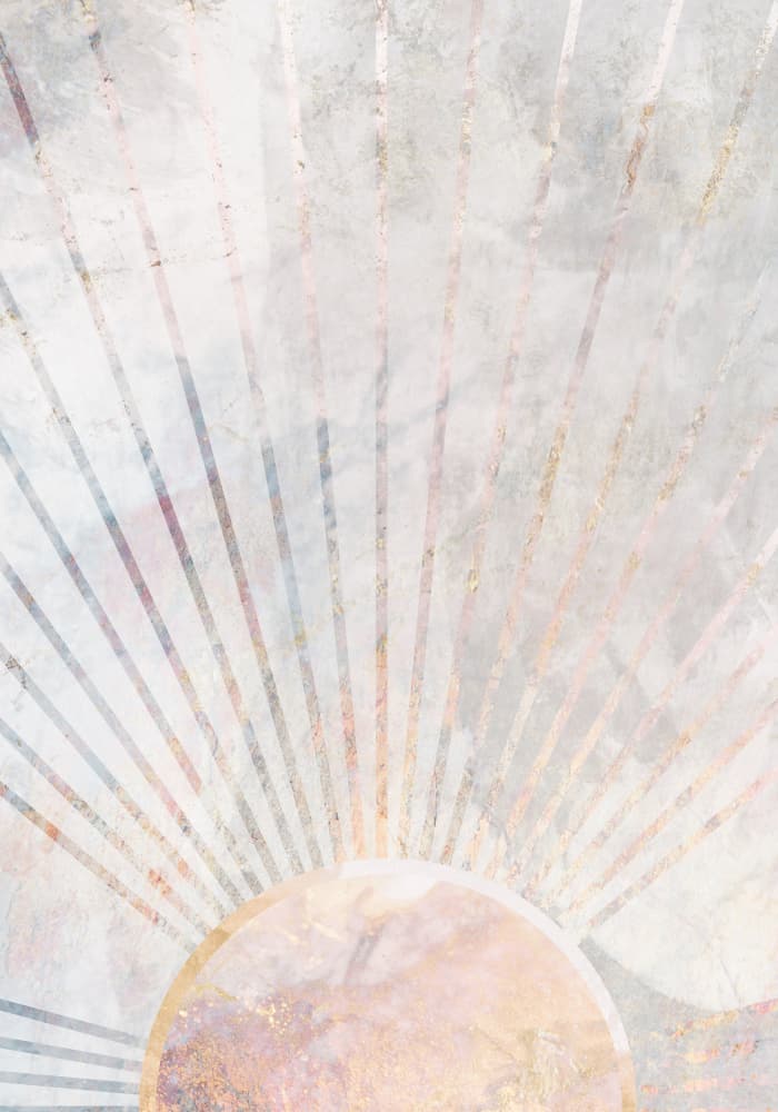 Blush Sunrise Rays by Sarah Manovski — canvas wall art