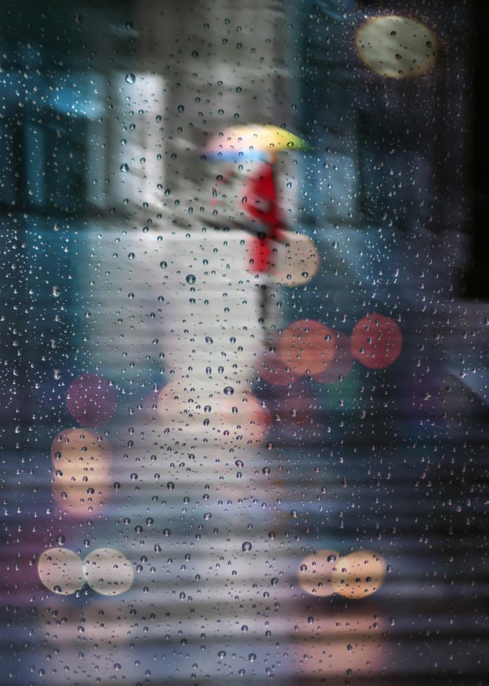Rainy City Umbrella by Karim Al Thahaby — canvas wall art