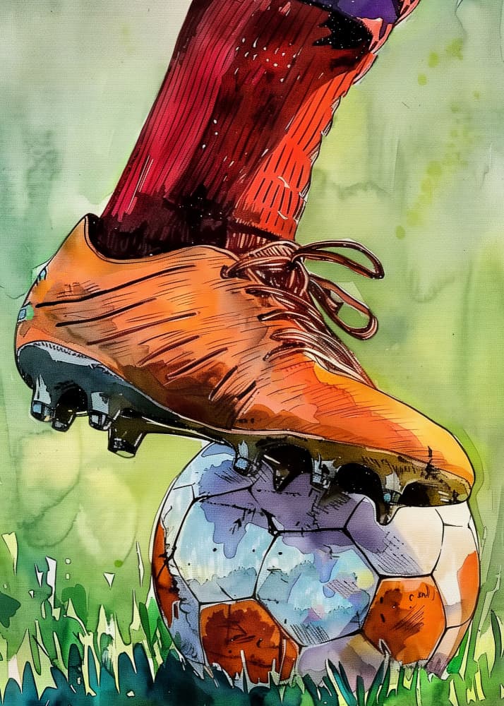 Soccer Boot on Ball by Justyna Jaszke — canvas wall art