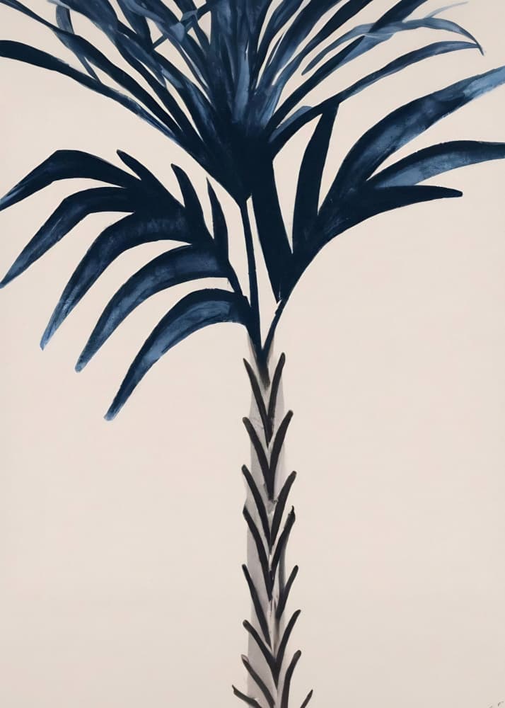 Blue Tropical Palm by Merel Takken — canvas wall art