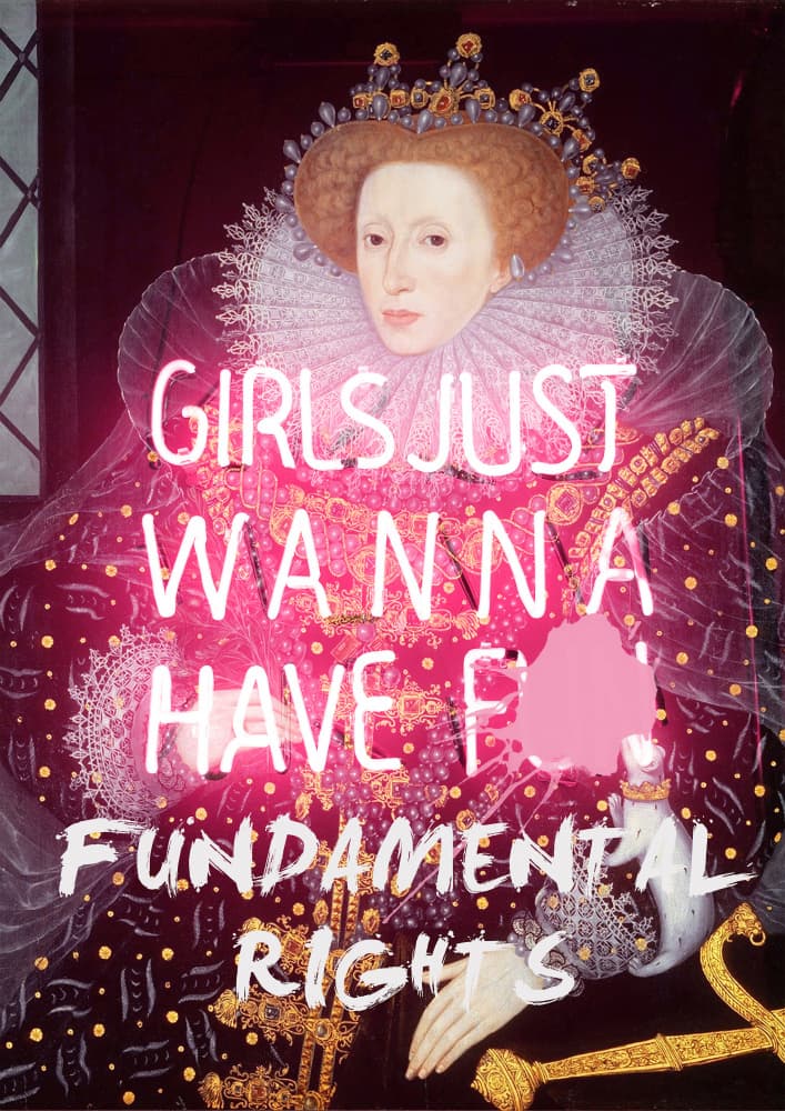 Elizabethan Feminist Neon by Talitha McQueen — canvas wall art