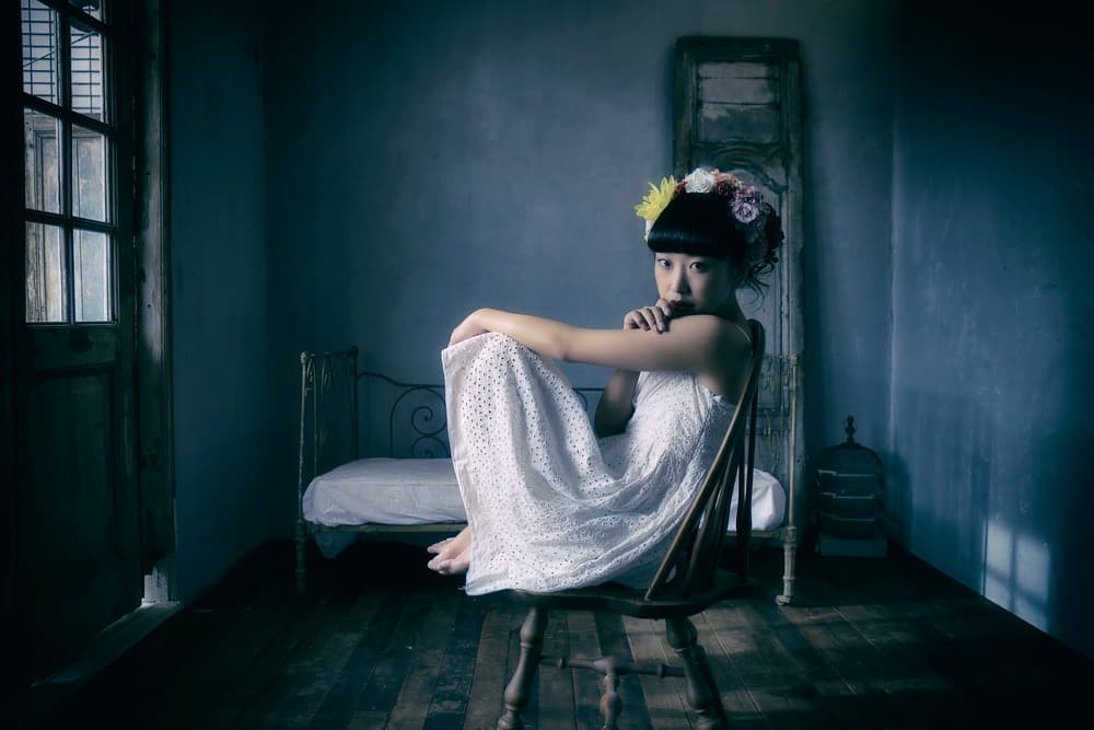 Flower Crown Pensive Portrait by 7 Flavor C/P — canvas wall art