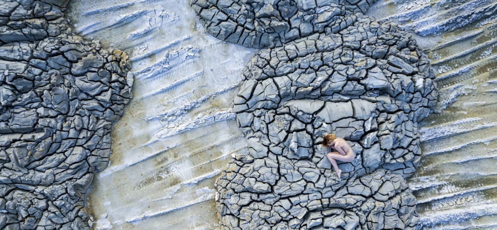Solitude on Cracked Earth by Raul Ghiman — canvas wall art