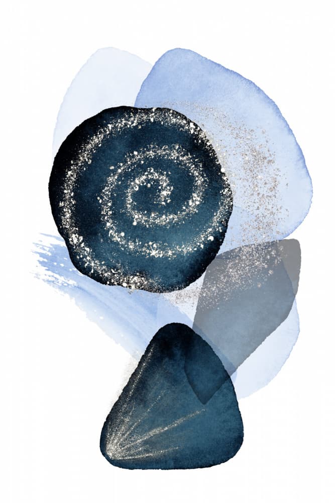 Indigo Swirl Abstract by Sally Ann Moss — canvas wall art