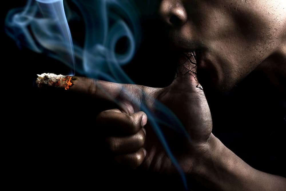 Dark Smoking Hand by Adithya Zen — canvas wall art
