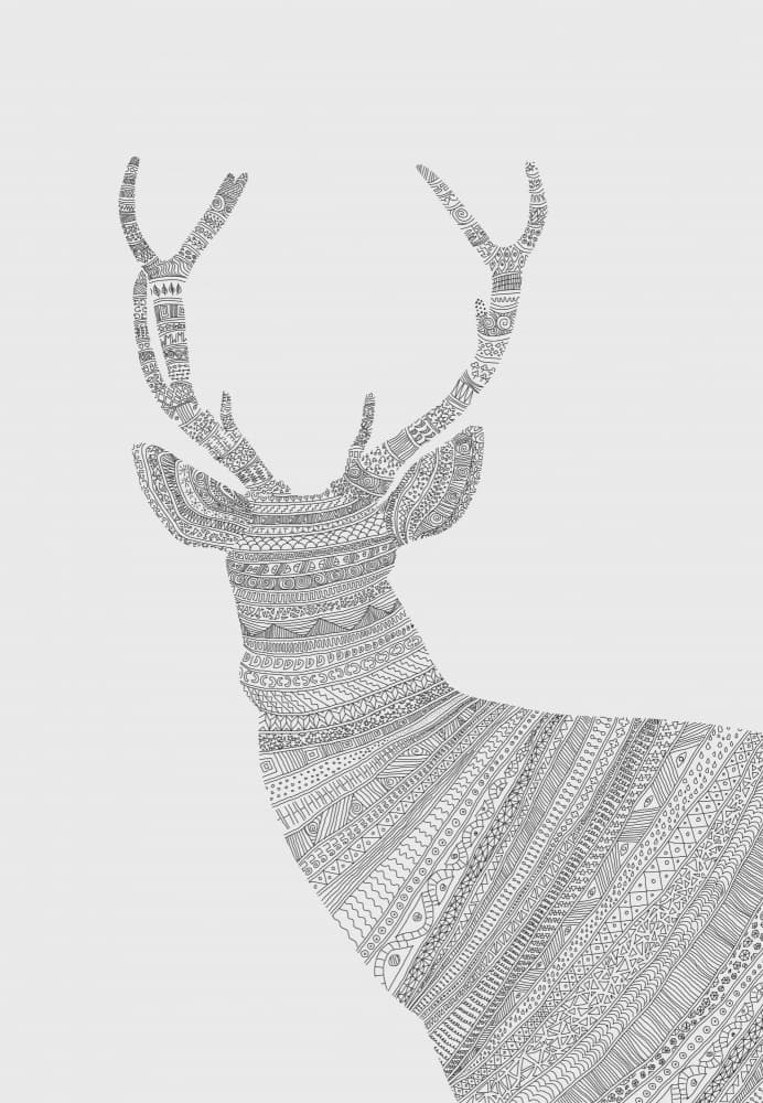 Intricate Patterned Deer by Florent Bodart — canvas wall art