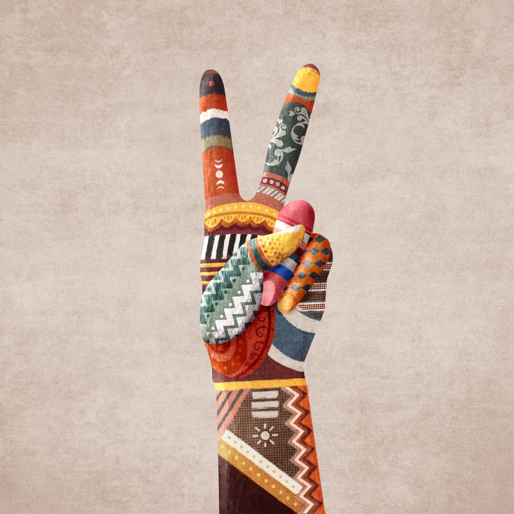 Patchwork Peace by Emel Tunaboylu — canvas wall art