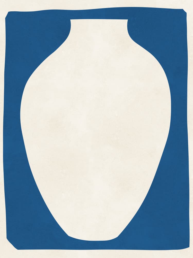 Minimal Blue Vase by Vitor Costa — canvas wall art