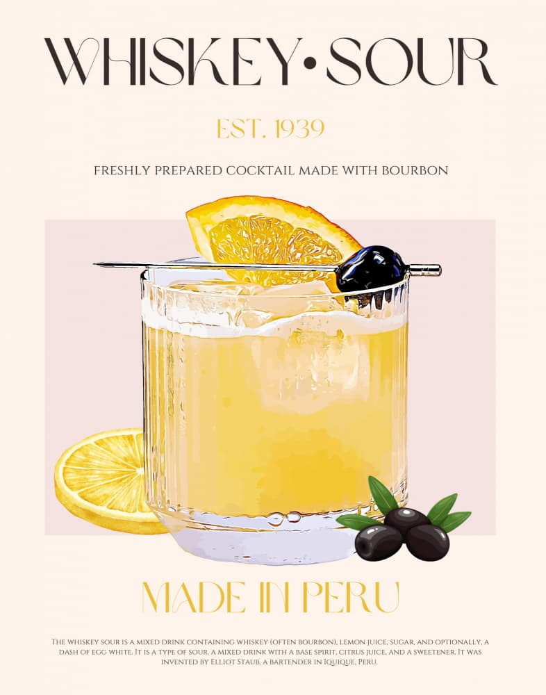 Peruvian Whiskey Sour by Nazma Khokhar — canvas wall art