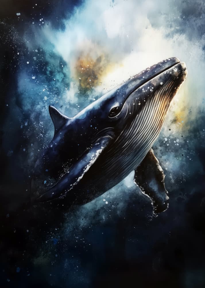 Majestic Ocean Whale by Justyna Jaszke — canvas wall art