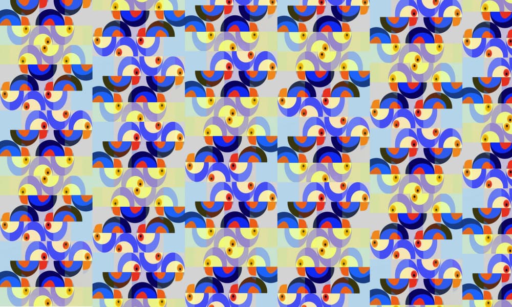 Vibrant Geometric Curves by cartissi — canvas wall art