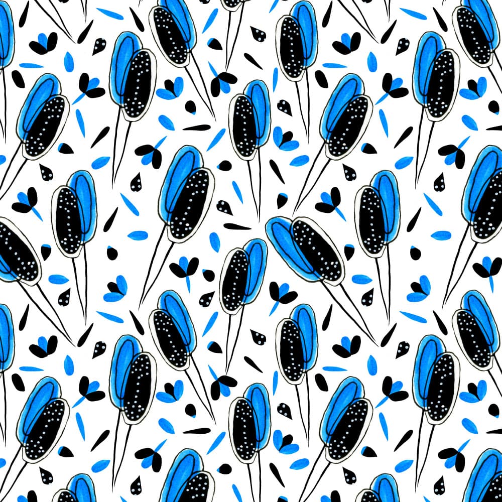 Abstract Blue Botanicals by Michele Channell — canvas wall art