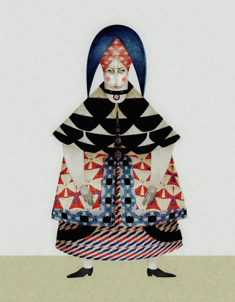 Whimsical Folk Figure by Luca di Napoli — canvas wall art