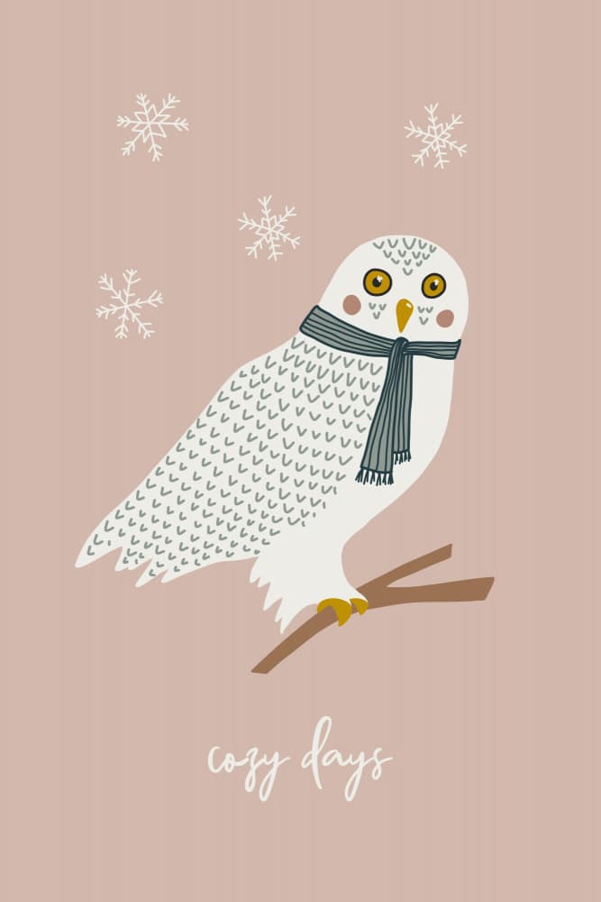 Cozy Winter Owl by Alexandra Weise — canvas wall art