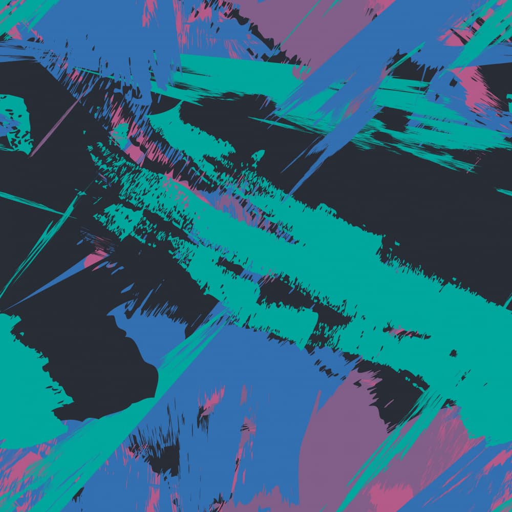 Dynamic Teal Brushstrokes by Marika Barsrsind — canvas wall art