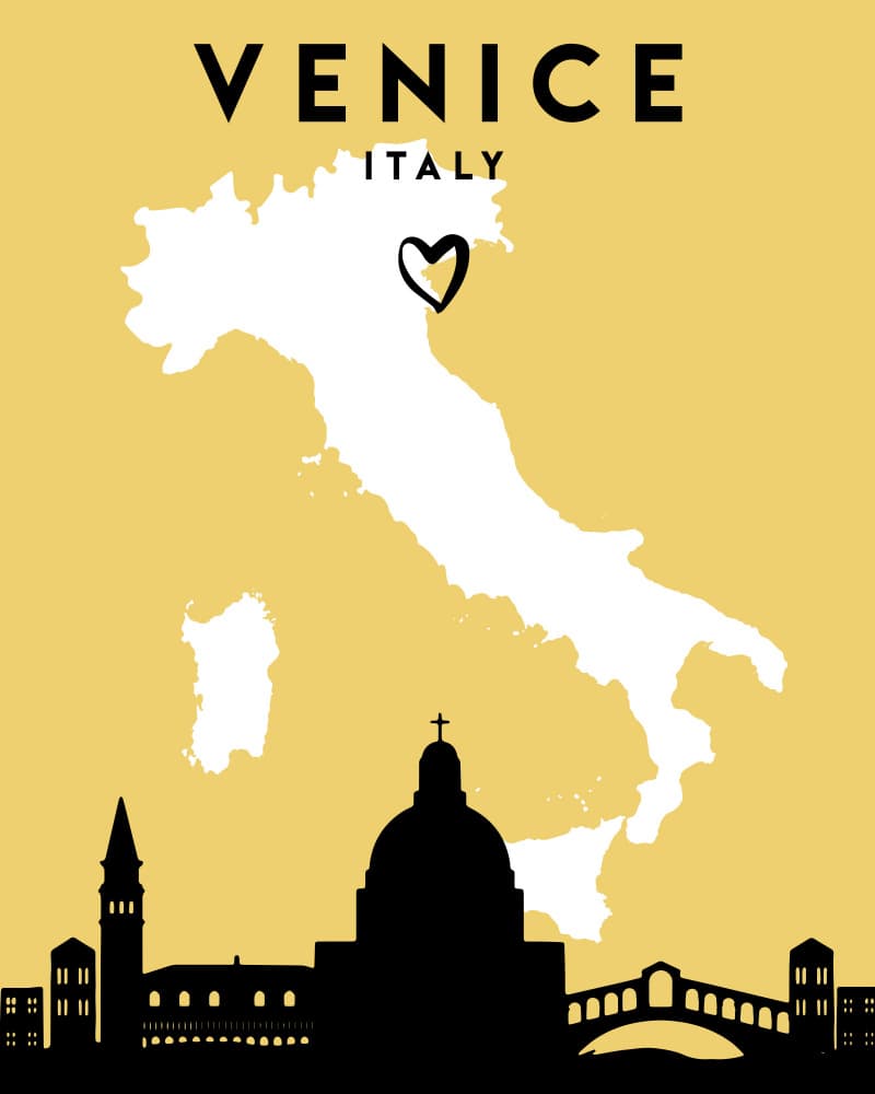 Venice Italy Iconic Skyline by Emiliano Deificus — canvas wall art
