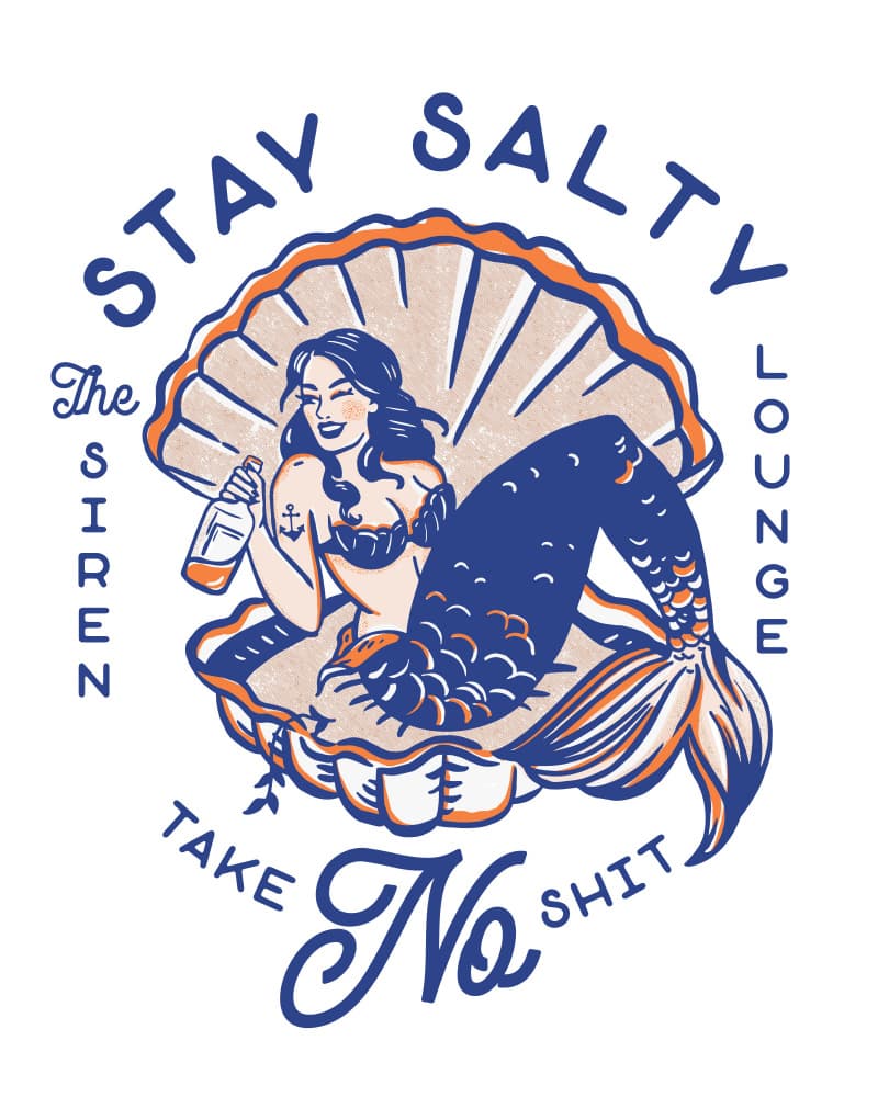 Stay Salty Siren Lounge Pin-Up Mermaid by The Whiskey Ginger — canvas wall art