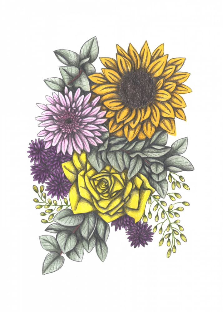 Summer Floral Arrangement by Cecilia Battaini — canvas wall art