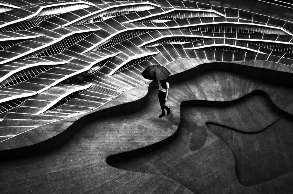 Solitary Walk Abstract City by Mi Young Choi — canvas wall art