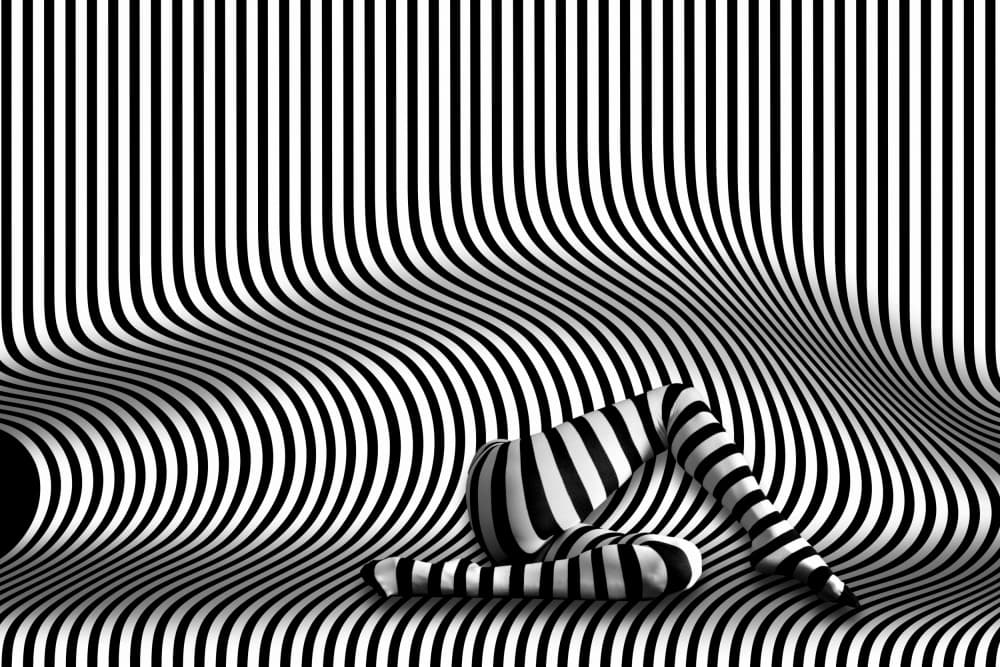 Surreal Striped Figure by Erhard Batzdorf — canvas wall art