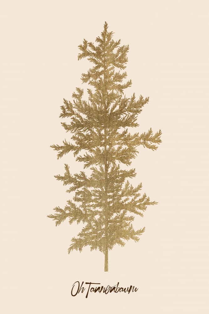 Oh Tannebaum (gold) by Kubistika — canvas wall art