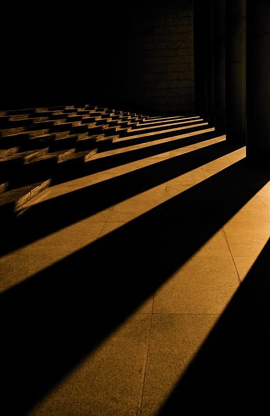Golden Stair Shadows by Fulvio Pellegrini — canvas wall art