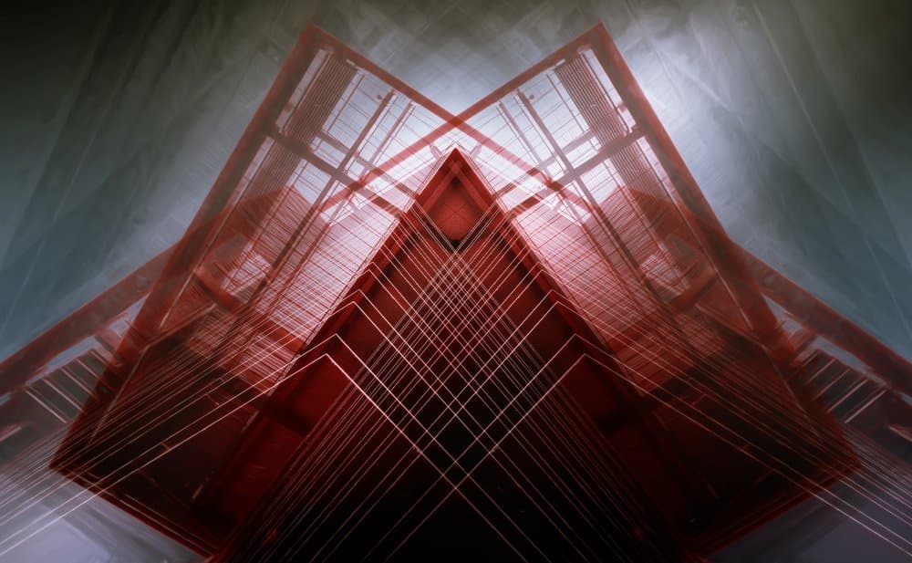 Abstract Red Architecture by Marc Huybrighs — canvas wall art
