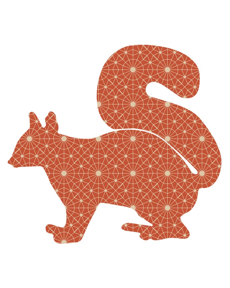 Patterned Red Squirrel by Emiliano Deificus — canvas wall art