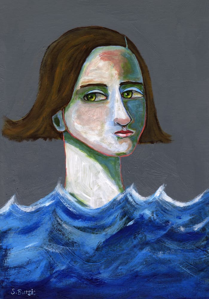 Woman In Waves by Sharyn Bursic — canvas wall art