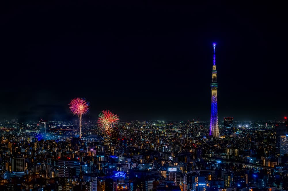 Tokyo Skytree Fireworks Night by YUTAKA KURAHASHI — canvas wall art