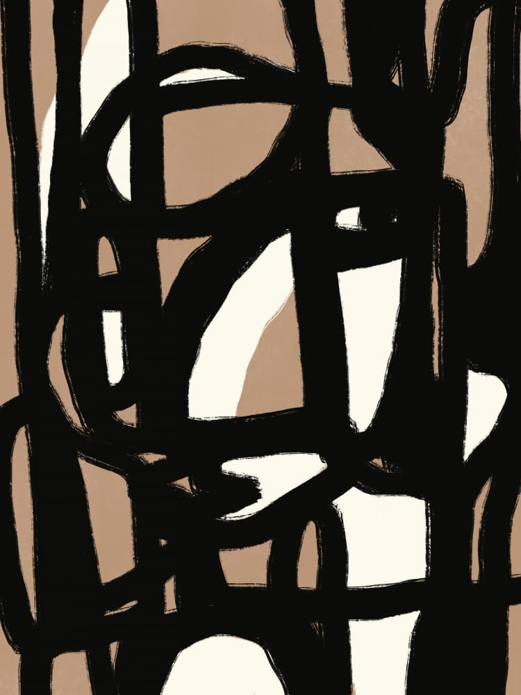 Abstract Black Lines by Little Dean — canvas wall art