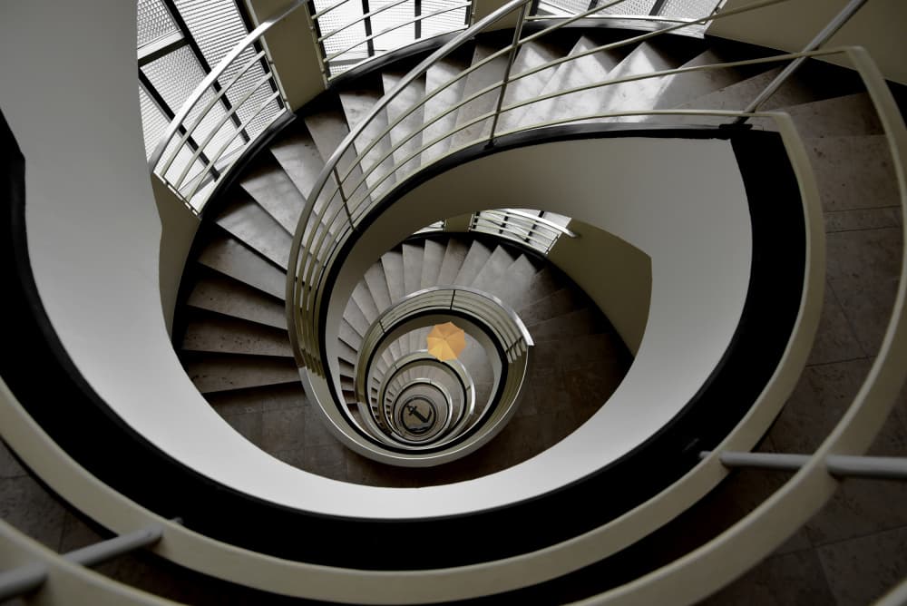Infinite Spiral Stairs by Jorge Pimenta — canvas wall art