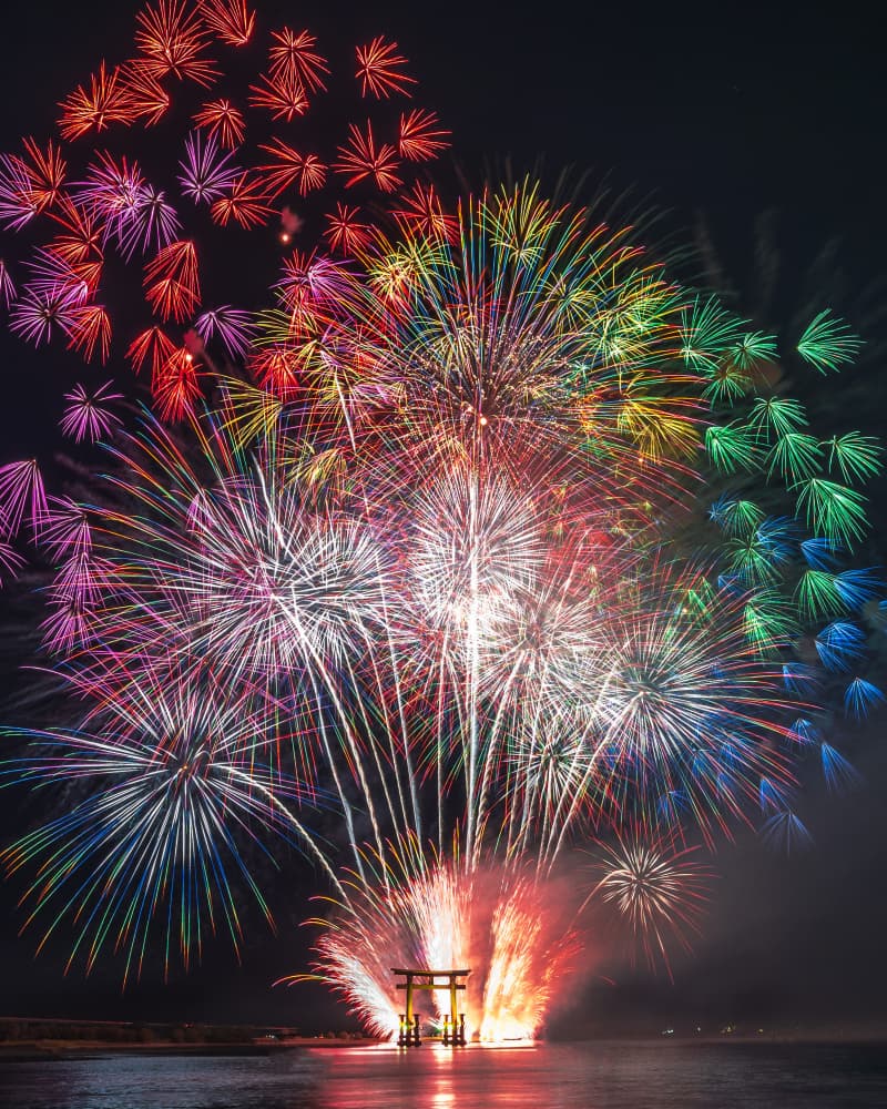 Festive Japanese Fireworks by まちゅばら/Hiroki Matsubara — canvas wall art