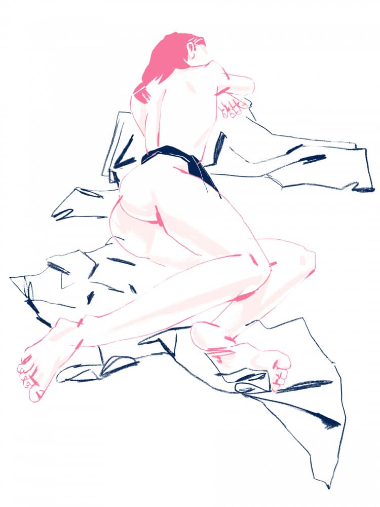 A Girl Sleeping Back View by Francesco Gulina — canvas wall art