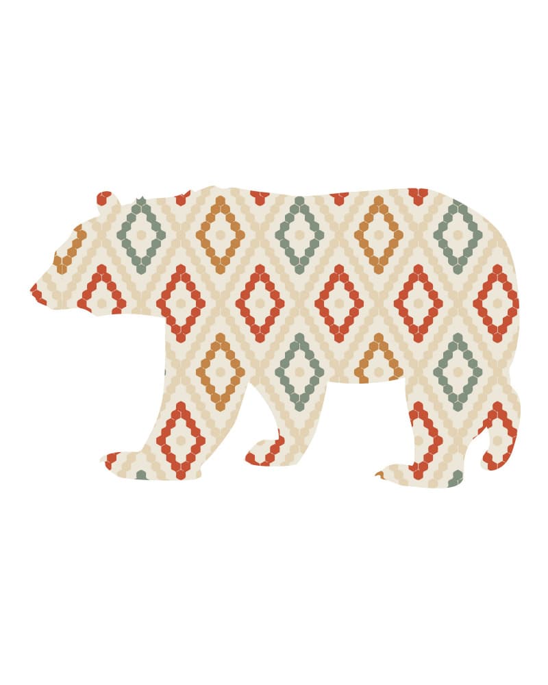 Southwestern Pattern Bear by Emiliano Deificus — canvas wall art