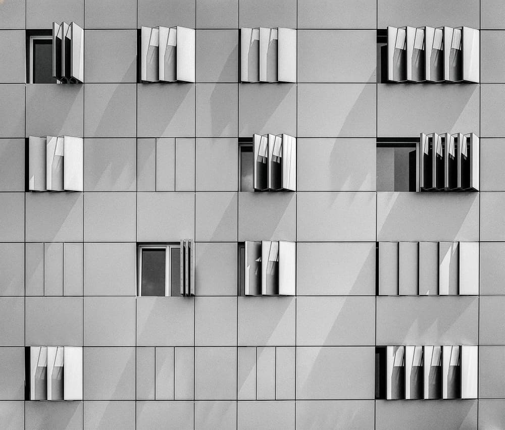 Modern Geometric Facade by FranzStaab — canvas wall art
