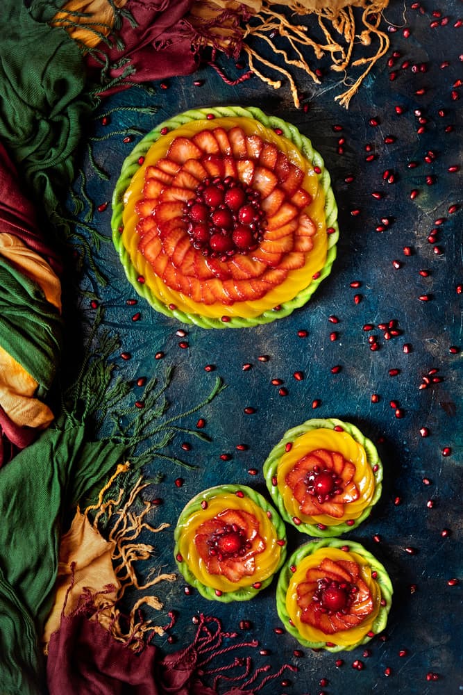 Vibrant Fruit Tarts by Denisa VLAICU — canvas wall art