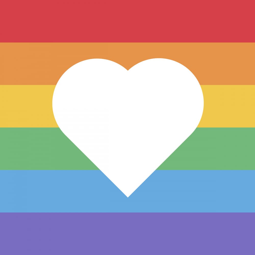 Rainbow Pride Heart by Marika Barsrsind — canvas wall art