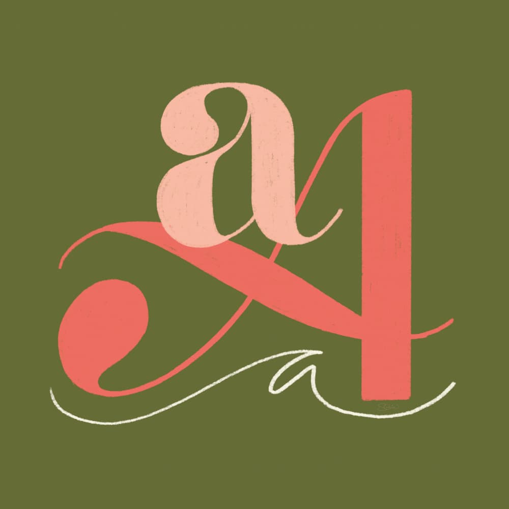 Elegant Letter A Typography by Sofie Björkgren-Näse — canvas wall art