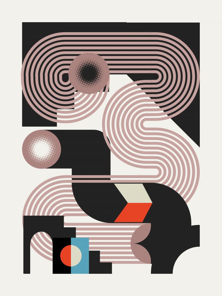Abstract Flowing Geometry by Little Dean — canvas wall art