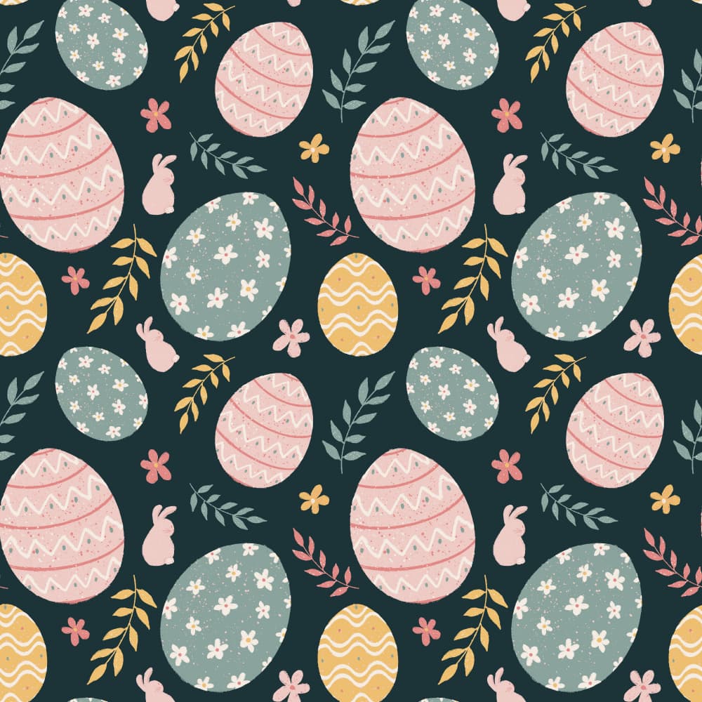 Whimsical Easter Eggs Pattern by Philippine Bouchez — canvas wall art