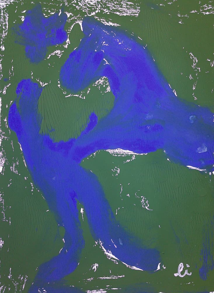 Abstract Blue Dance by Li Gessbo — canvas wall art