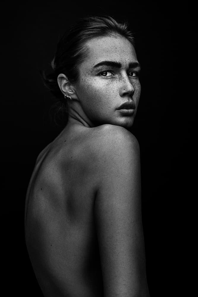 Intense Freckled Gaze by Martin Krystynek MQEP — canvas wall art
