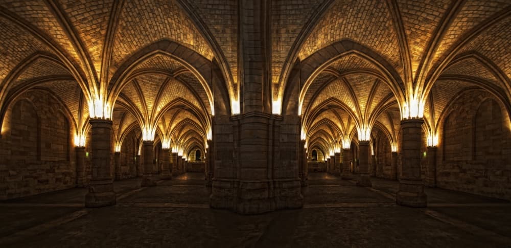 Illuminated Stone Arches by Jose C. Lobato — canvas wall art